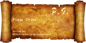 Popp Irén névjegykártya